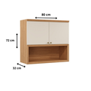 Armário Aéreo Duplo 2 Portas  80 Cm Selene Linea