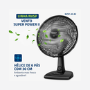 Ventilador de Mesa Mondial NVSP-30-W2 30cm 6 Pás