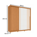 Guarda Roupa Casal 2 Portas de Correr com Espelho e 4 Gavetas 2.4 Flex Moviment Caemmun