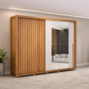 Guarda Roupa Casal 2 Portas de Correr com Espelho e 4 Gavetas 2.4 Flex Moviment Caemmun