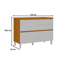 Balcão 120cm 1 Porta 4 Gavetas Com Tampo Lumina Itatiaia