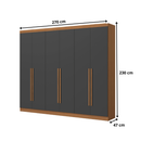 Guarda-Roupa Casal 6 Portas e 3 Gavetas T580 Kappesberg