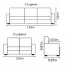 Conjunto de Sofás 3 e 2 Lugares Berlim Masterflex