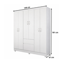 Guarda-Roupa Casal 6 Portas 2 Gavetas Flash Demóbile