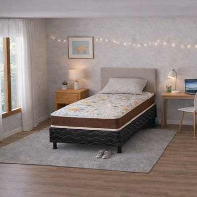 Cama Box Solteiro Colchão e Base 88x188 D45 EPS Bacetto