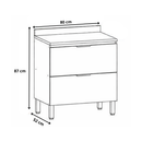 Balcão 1 Porta 1 Gaveta 80cm Aluminum Kits Paraná