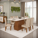 Mesa de Jantar 180 Cm Dulce com 6 Cadeiras Zoe Lunar Dj Móveis