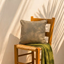 Almofada Linho 52X52 Estampa Mini Xadrez Verde Com Cordão