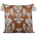 Almofada Linho 52X52 Ikat Terracota Tassel