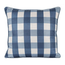 Almofada Linho 52X52 Estampa Xadrez Grande Azul Com Cordão