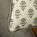 Almofada Linho 52X52 Estampa Botânico Verde Com Cordão