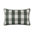 Almofada Linho 35X58 Estampa Dupla Face Xadrez Grande Verde Cordão
