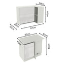 Kit Canto Madesa Smart 100% MDF 2 Portas e Nicho Frentes Branco Brilho