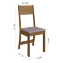 Conjunto de Mesa de Jantar 90x90cm Quadrada Lisboa com 4 Cadeiras Karla Indekes