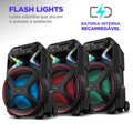 Caixa Amplificada Mondial CM-400 Connect Lights 400W Bluetooth USB/AUX/MIC