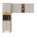 Kit Cozinha Compacta Allure 8 Portas 3 Peças Linea