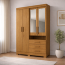 Guarda-Roupa 4 Portas 3 Gavetas com Espelho Débora ACP