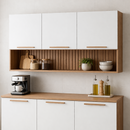 Armário Aéreo Avelã 120cm 3 Portas com Nicho Telasul