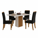 Conjunto de Mesa de Jantar Cris Picolla 136X90 com 4 Cadeiras Livia Sonetto