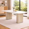 Mesa de Jantar 2,20m com Vidro Lintz Província para 8 Lugares