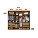 Guarda-Roupa Rizon Glass 6 Portas 6 Gavetas com Espelho, Pés e LED Novo Horizonte