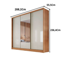 Guarda-Roupa Arezzo Plus com Espelho 3 Portas 6 Gavetas Novo Horizonte