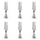 Jogo 6 Taças de Champanhe em Vidro com Esfera Âmbar Pure Linha Sintonia 305ml