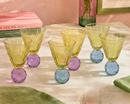 Jogo de 6 Taças para Água Vidro base Geométrica Duble Tipe Rosa Linha Sintonia 400ml