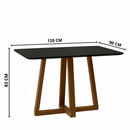 Conjunto de Mesa de Jantar 120x90cm Quadrada com 4 Cadeiras Livia Sonetto