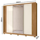 Guarda-Roupa Casal 3 Portas 6 Gavetas Arizona com Espelho Moval