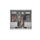 Guarda-Roupa Casal Diamond Glass 3 Portas 6 Gavetas e SEM LED Novo Horizonte