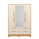 Guarda-Roupa Casal Domo 4 Portas com Espelho e Pés Demóbile