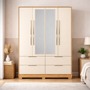 Guarda-Roupa Casal Domo 4 Portas com Espelho e Pés Demóbile