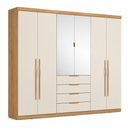 Guarda-Roupa Casal Com Espelho 6 Portas 4 Gavetas Giardino Demóbile