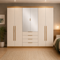 Guarda-Roupa Casal Com Espelho 6 Portas 4 Gavetas Giardino Demóbile