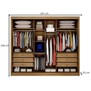 Guarda-Roupa Diamond Plus 3 Portas 6 Gavetas com Espelho Novo Horizonte