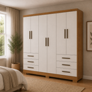 Guarda-Roupa Encant 6 Portas 6 Gavetas com Pés Novo Horizonte