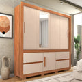 Guarda-Roupa Solteiro Optimus 1,9 3 Portas 4 Gavetas Caemmun com Espelho
