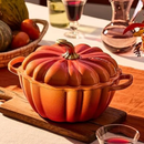 Panela Abóbora Le Creuset Halloween Signature Flamme Dorée com Pegador Dourado 3,7L 24cm