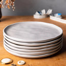 Jogo 6 Pratos de Sobremesa Stoneware Linho 21,5cm Porto Brasil