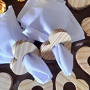 Kit com 4 Anéis para Guardanapo Madeira Coração