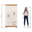 Guarda-Roupa Solteiro 4 Portas 2 Gavetas Nt6010 Notável Móveis