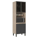 Paneleiro 70 cm 2 Portas de Vidro e 2 Portas MDP Firenze Demóbile