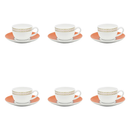 Conjunto com 6 Xícaras de Chá Porcelana Colline 250ml Strauss