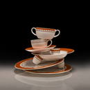 Conjunto com 6 Xícaras de Chá Porcelana Colline 250ml Strauss