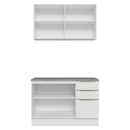 Armário de Cozinha Compacta 120 x 60 cm Branco/Branco Veludo Lux Madesa 02