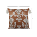 Almofada Linho 52X52 Ikat Terracota Tassel