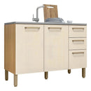 Balcão de Cozinha 120cm 2 Portas 3 Gavetas Versalhes Kits Paraná