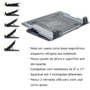 Base De Notebook Com Cooler Multilaser AC166 com 3 Ventoinhas