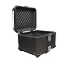 Baú Traseiro Moto 45L Alumínio Preto Tronos – Resistente, Impermeável e Seguro para Viagens